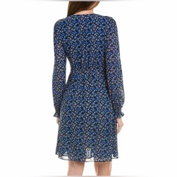 Cabi The Ten Dress blue floral long sleeve dress - Picture 6 of 10